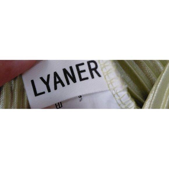 Lyaner Womens Ribbed Long Sleeve Button-Up Top L Polyester/Spandex Green - Picture 5 of 10